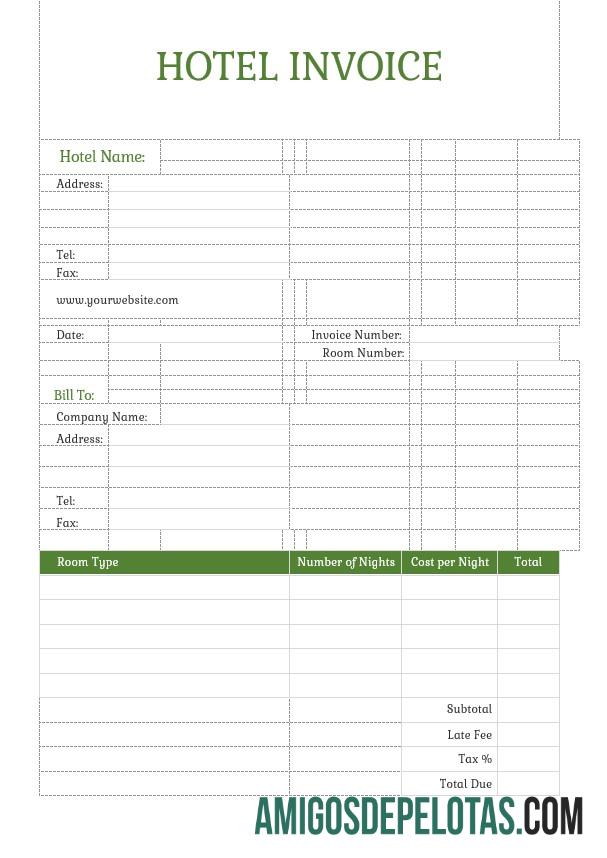 para download Exemplo de modelo de fatura de hotel